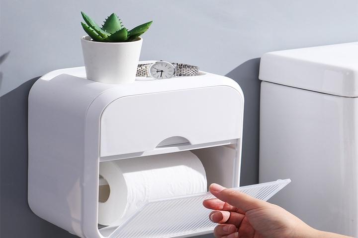 무타공 욕실티슈박스 수납함 방수 휴지걸이