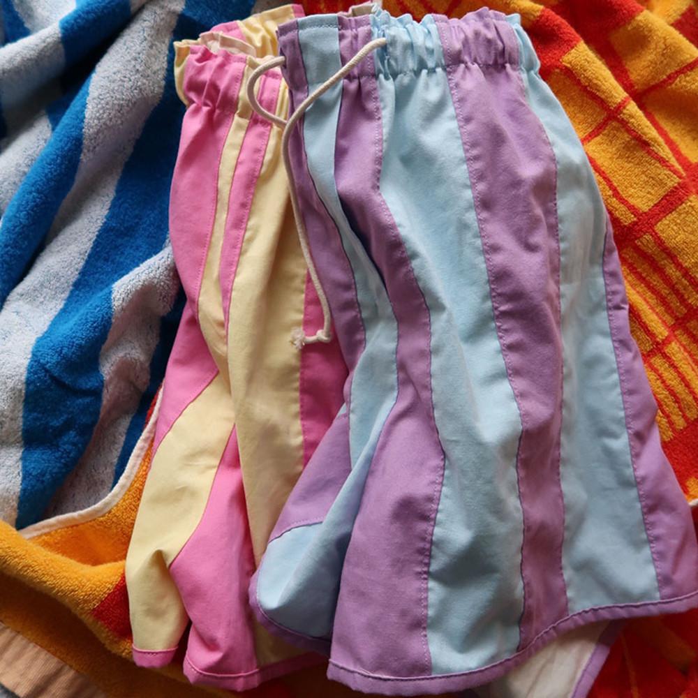 stripe patchwork shorts