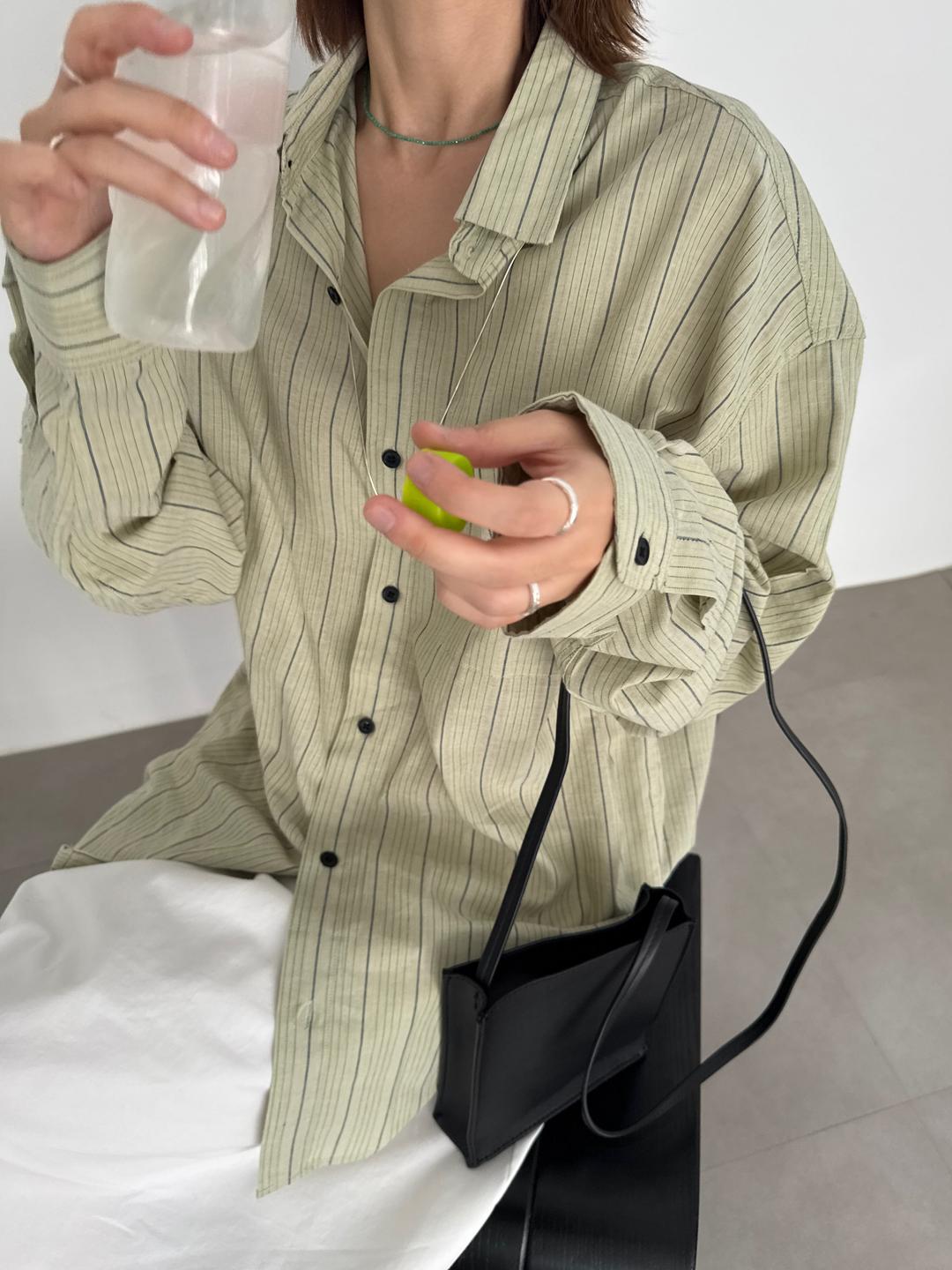 뉴트럴 스트라이프 박시 셔츠 3colors