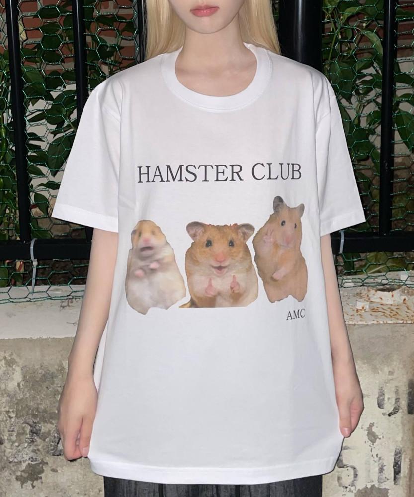 (자체제작) HAMSTER CLUB / 햄스터 밈 반팔 티셔츠