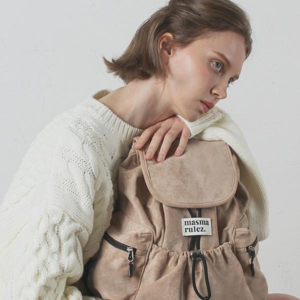 [11/25예약배송]mini ver. Suede flap backpack _ Beige