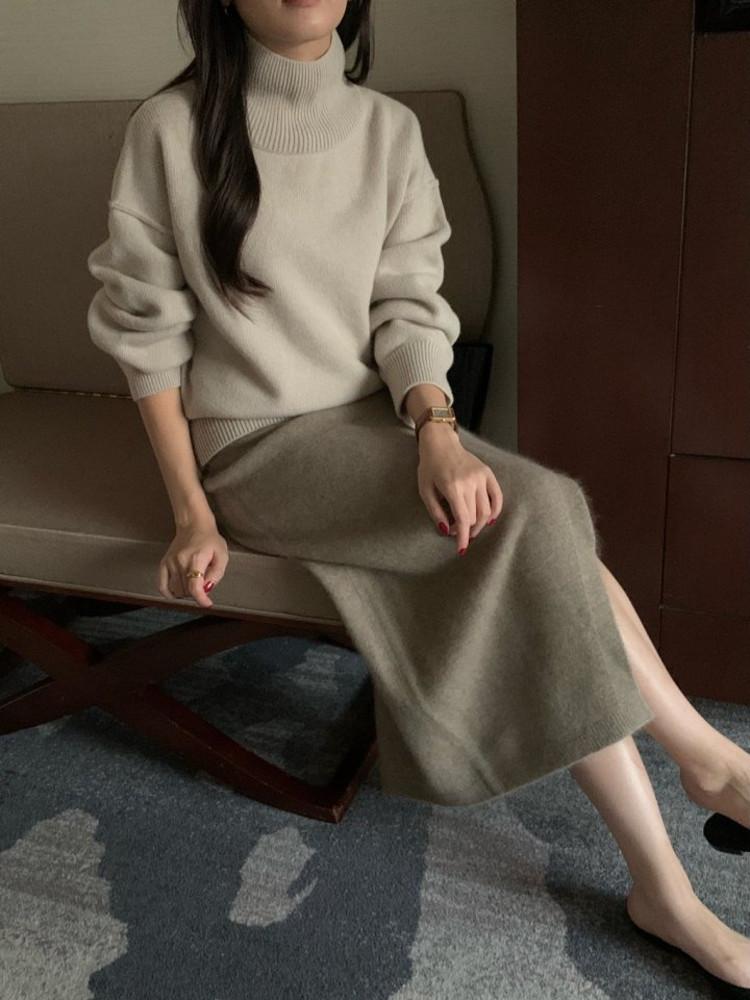 모아니 라쿤 슬릿 스커트 (3color)