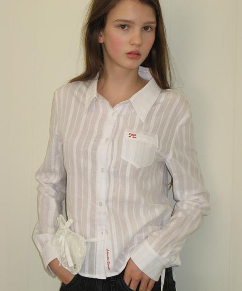 론론(RONRON)  EYELET EMBROIDERY SLIM FIT SHIRT WHITE - 사이즈 & 후기 | 무신사