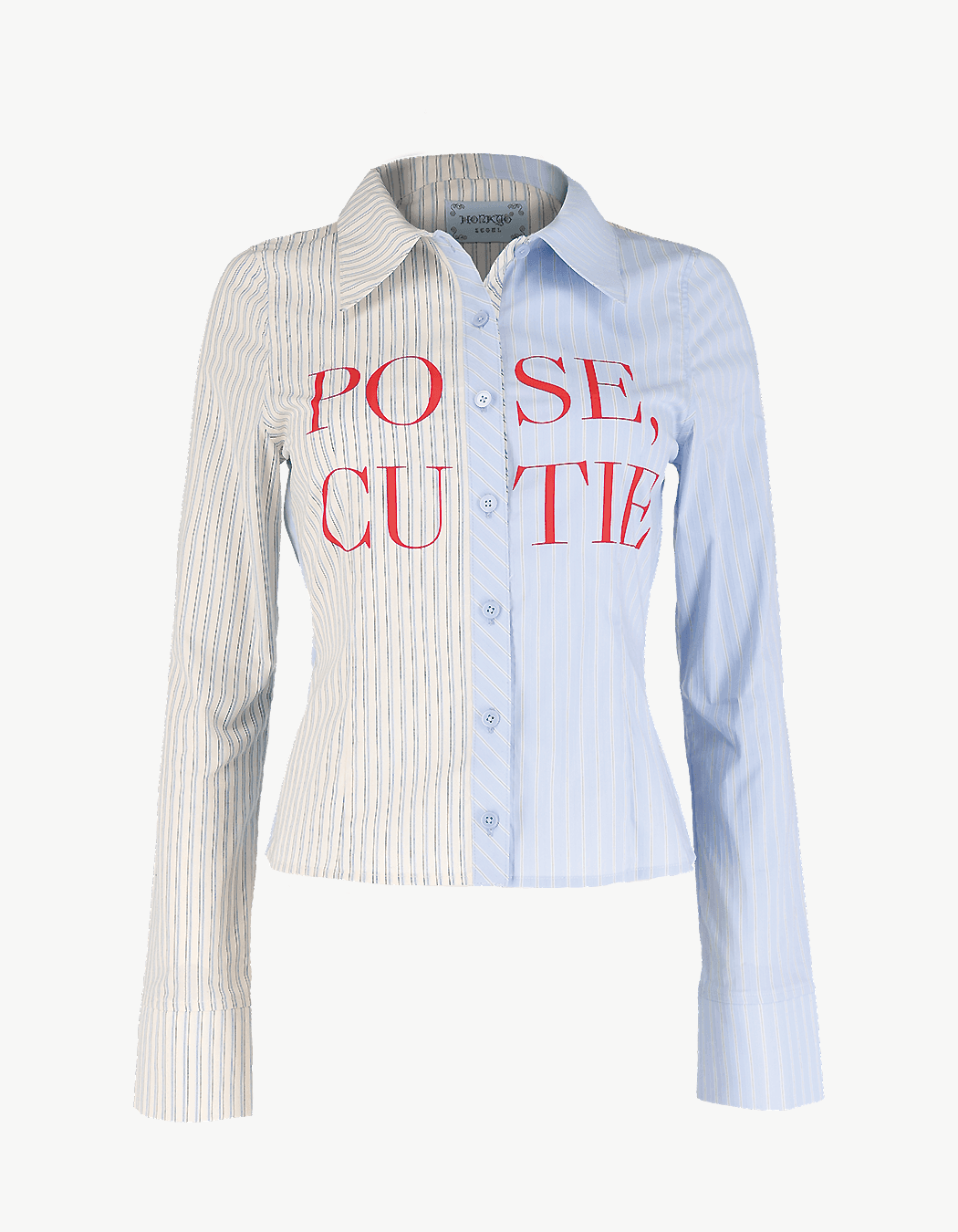 Pose Cutie Pocket Stripe Shirt - Blue