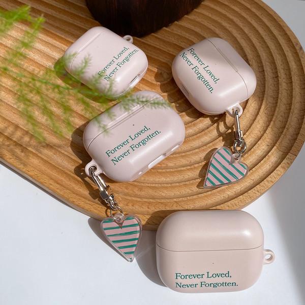 [9 FACTORY] 해주고 싶은 말 레터링 에어팟 하드 케이스 - Forever Loved, Never Forgotten (Pale Pink)