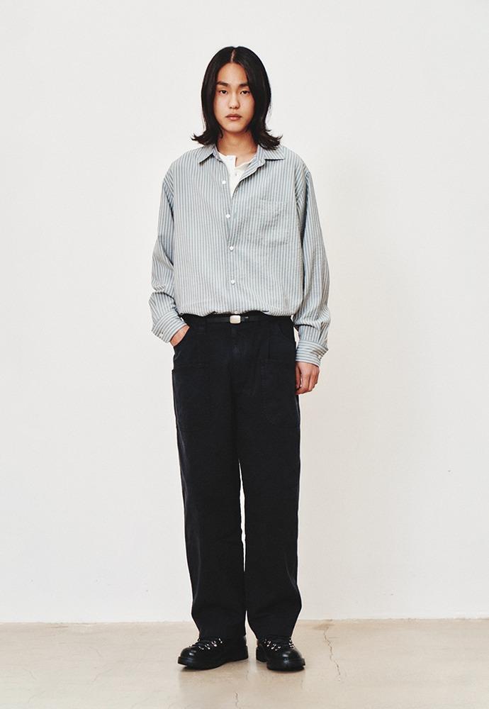 Wrinkle Rayon Shirt_Grey/Liberty Blue