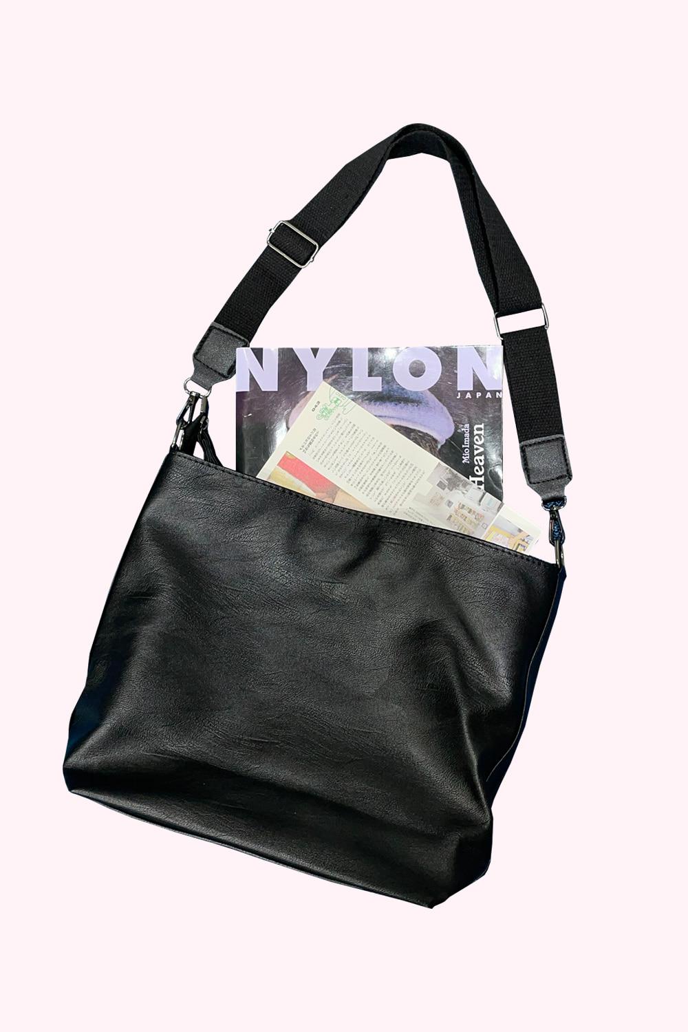 flat cross leather bag