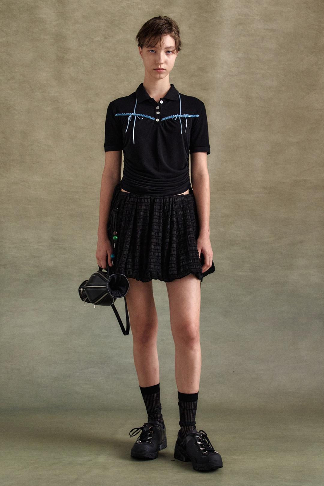 FRILL BALLOON SKIRT apa802w(BLACK)