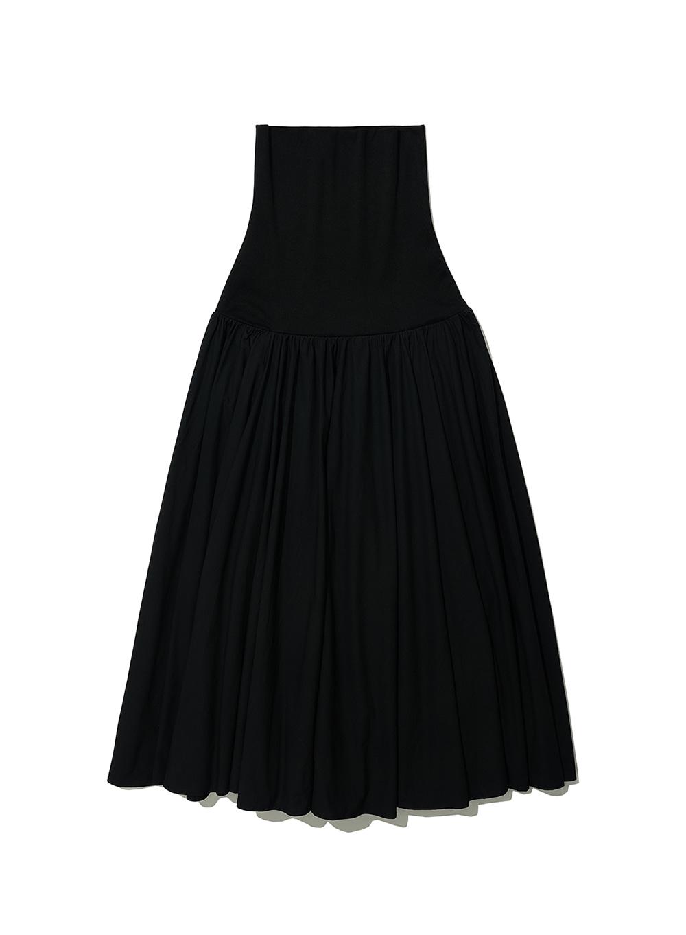 [WOMEN] VOLUME FLARE MAXI SKIRT_BLACK