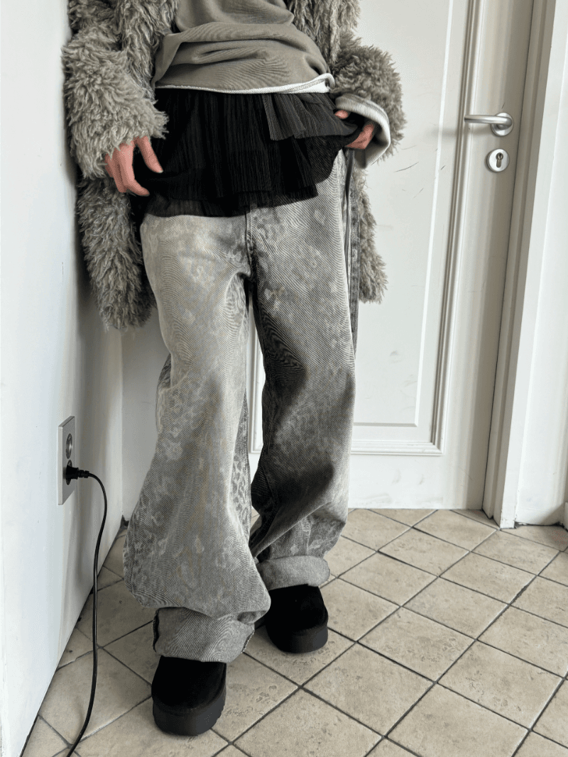 아브 Leopard Washing Grey Pt