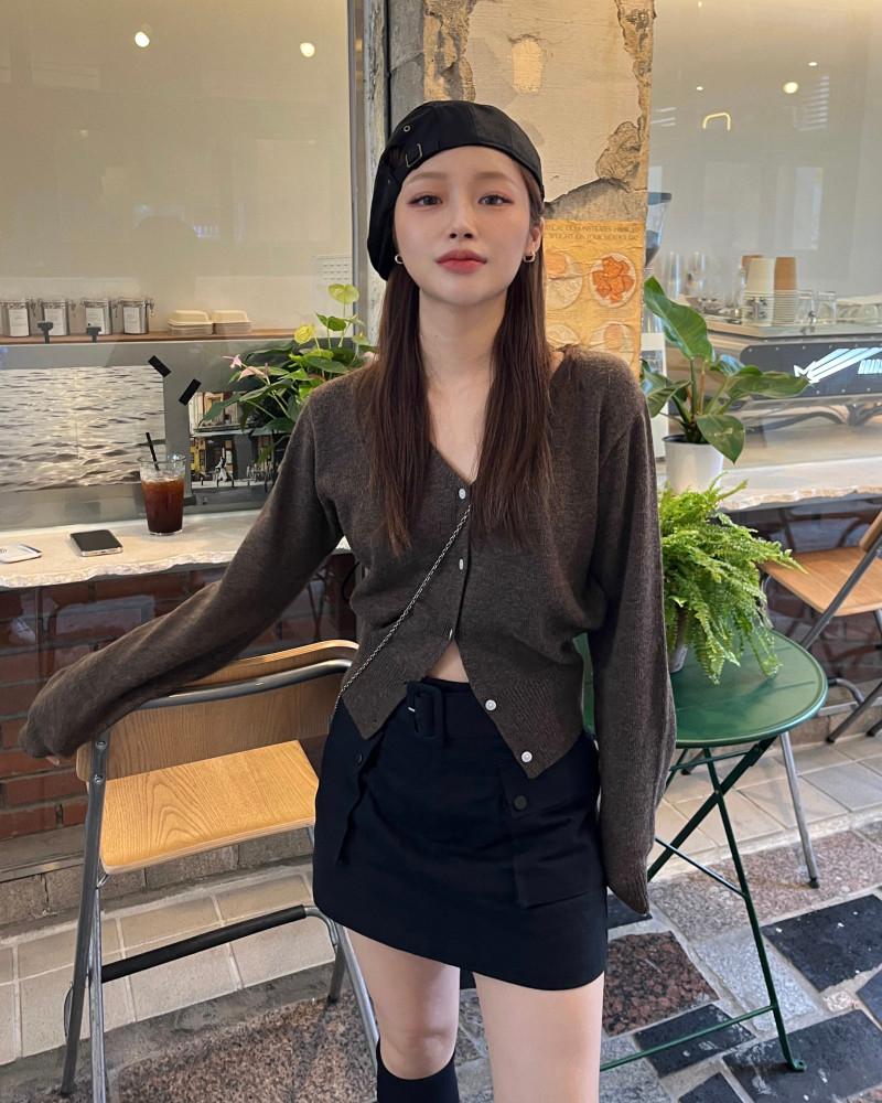 베이직 포멀 브이넥 울 니트 가디건 (5color)