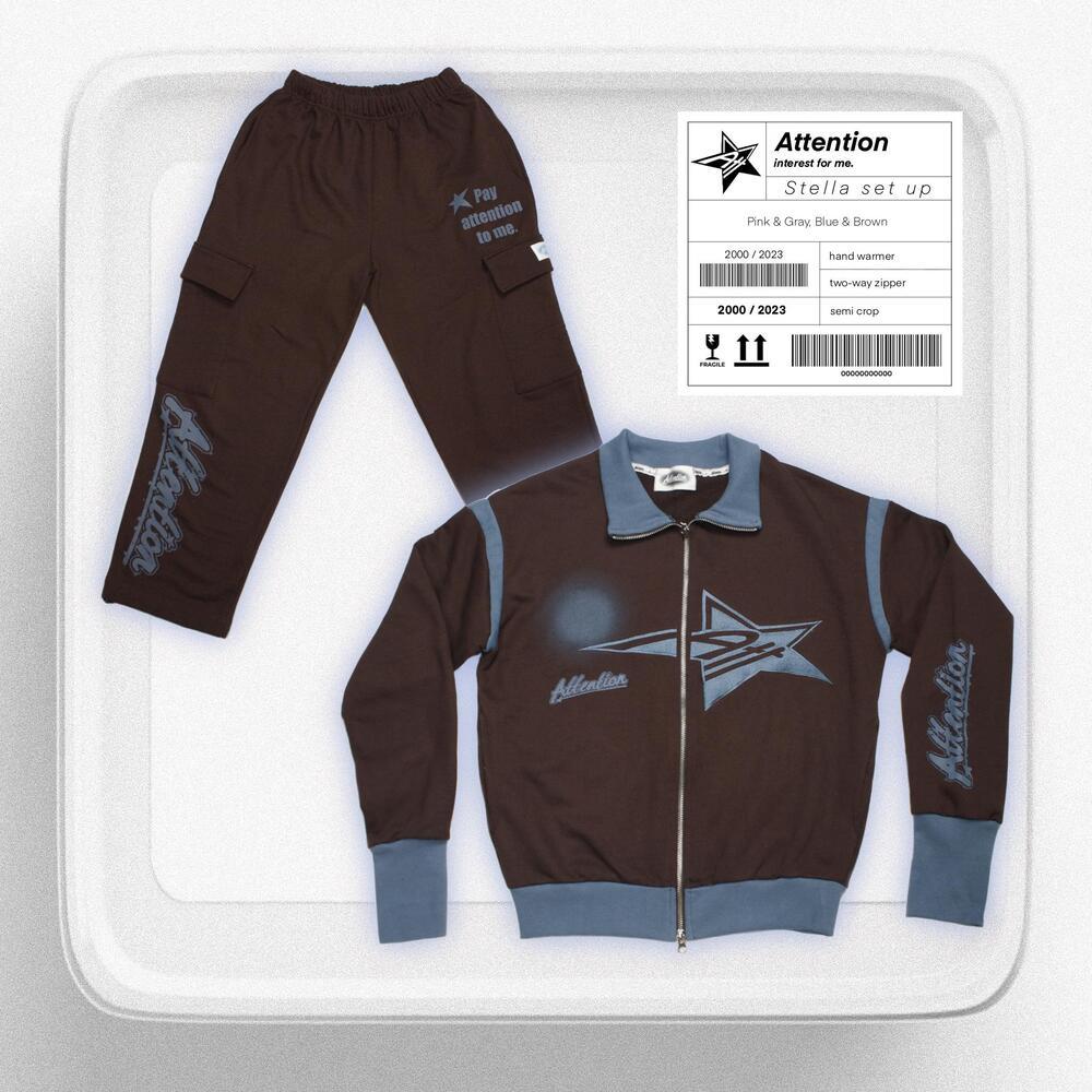 [ Blue&Brown ]  Stella zip up & pants