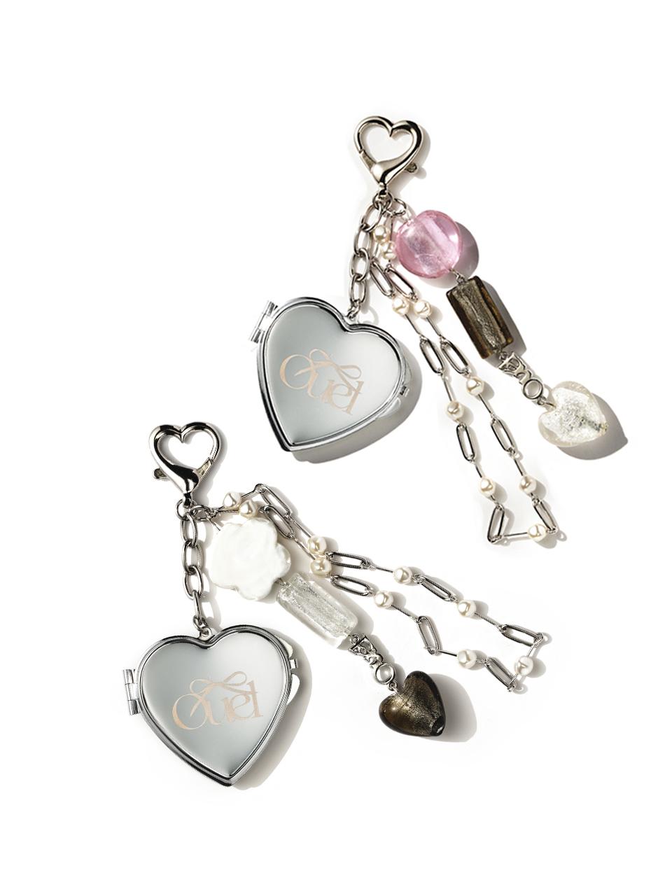OUEL HEART MIRROR KEY RING