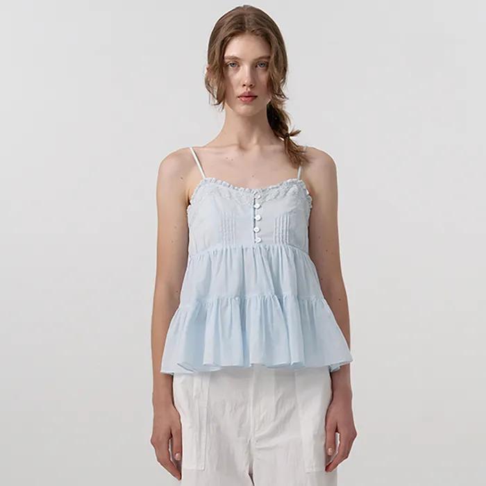 Oa Frill Sleeveless Top_Light Blue