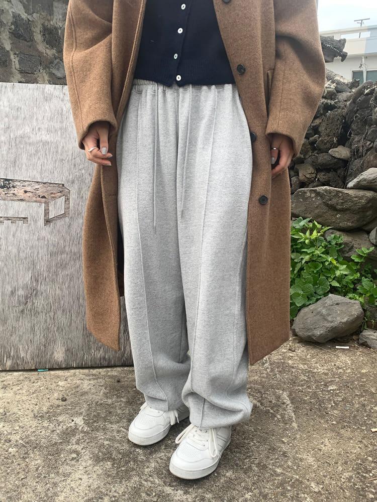 (므앤제작) 누트 밴딩 기모 조거 3color