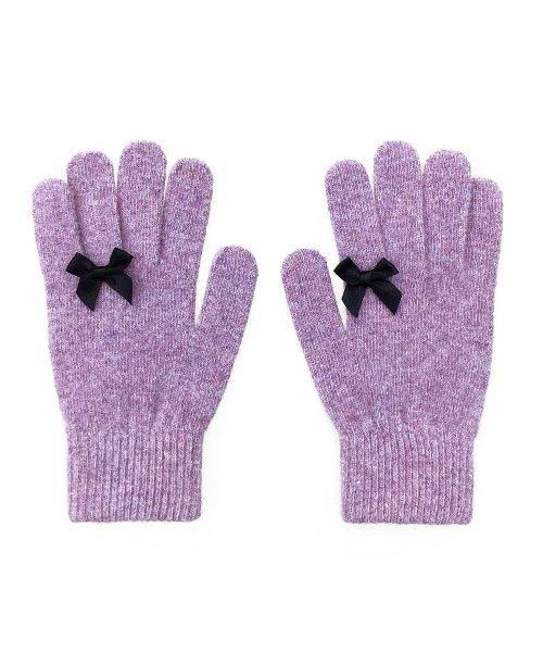리본 울 장갑 [스노우 퍼플]