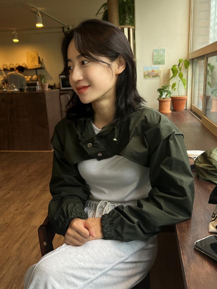 Unique nylon bolero jumper 유니크 나일론 볼레로 점퍼