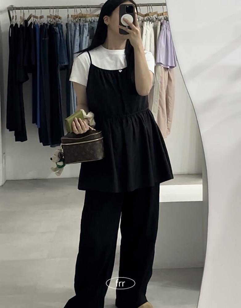 빅사이즈 뒷리본끈조절 플레어 뷔스티에블라우스(주문시 10일이상 소요)