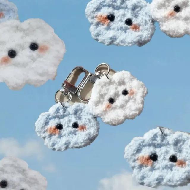 뜨개 핸드메이드 구름이 푸름이  에어팟/버즈 키링 브로치