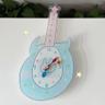엔젤넘버 Blue Bunny Guitar Clock 블루 버니 파스텔 기타 벽시계