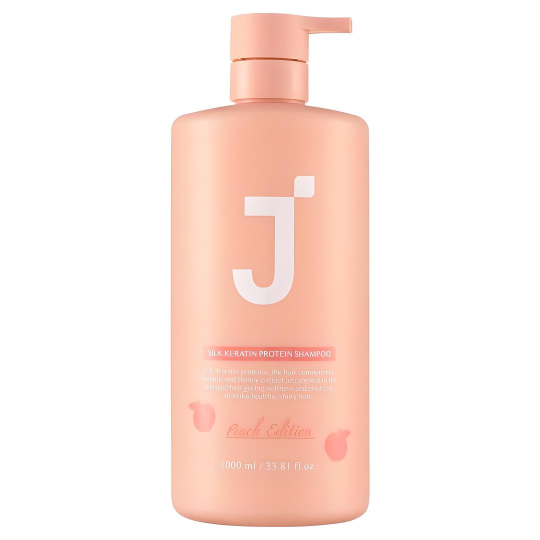 제이숲 실크 케라틴 단백질 샴푸 피치 에디션, 1L, 1개