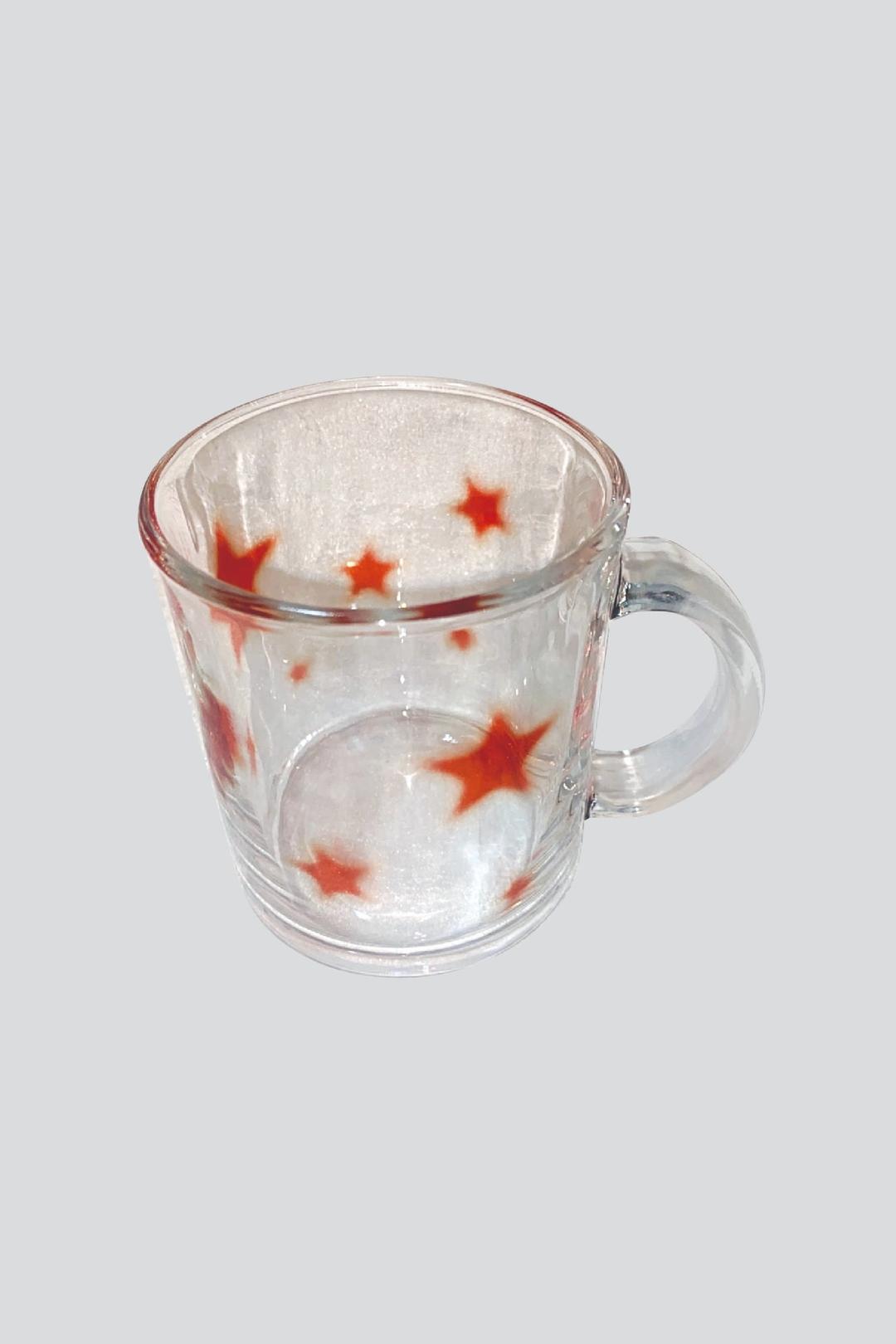 Red star glass mug (gloss)