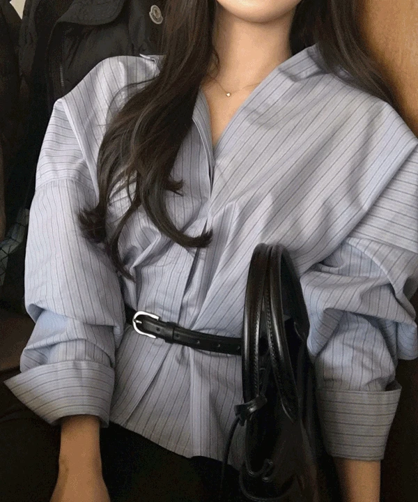 델라 스트라이프 셔츠 (2color)