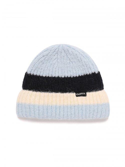 BRUSHED COLOR BLOCK BEANIE BLUE(CY2CFFAB22A)