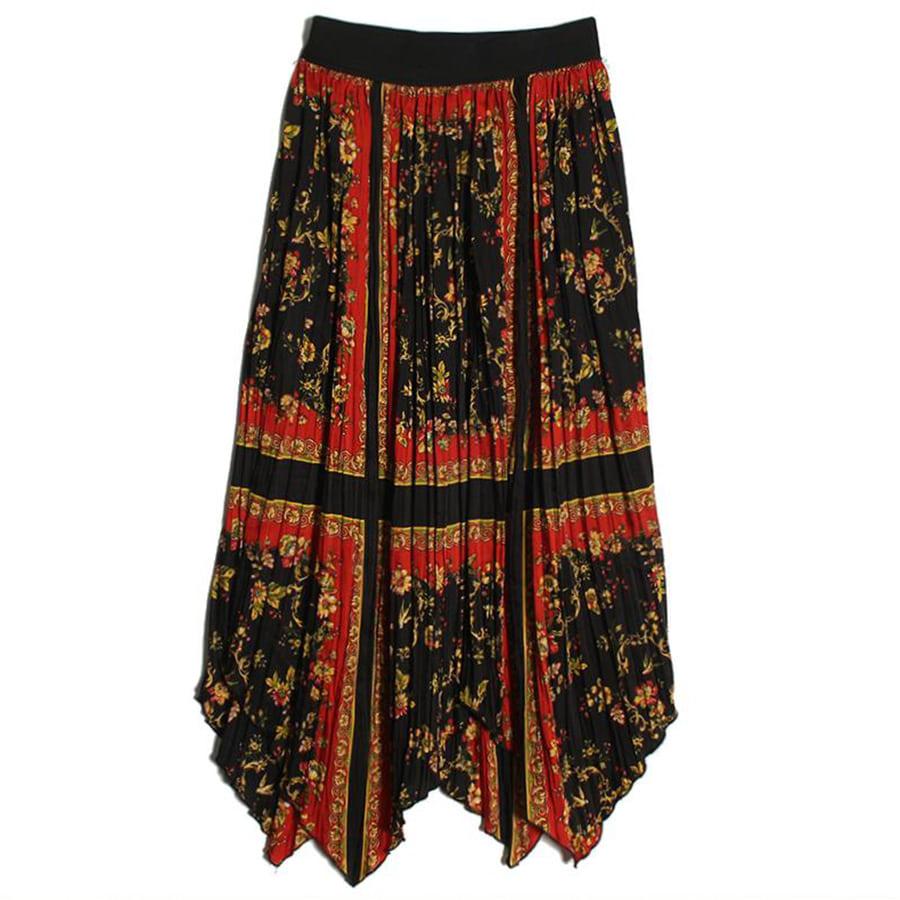 pattern pleats skirt