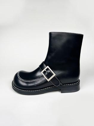 Square Buckle Boots l Women.black
