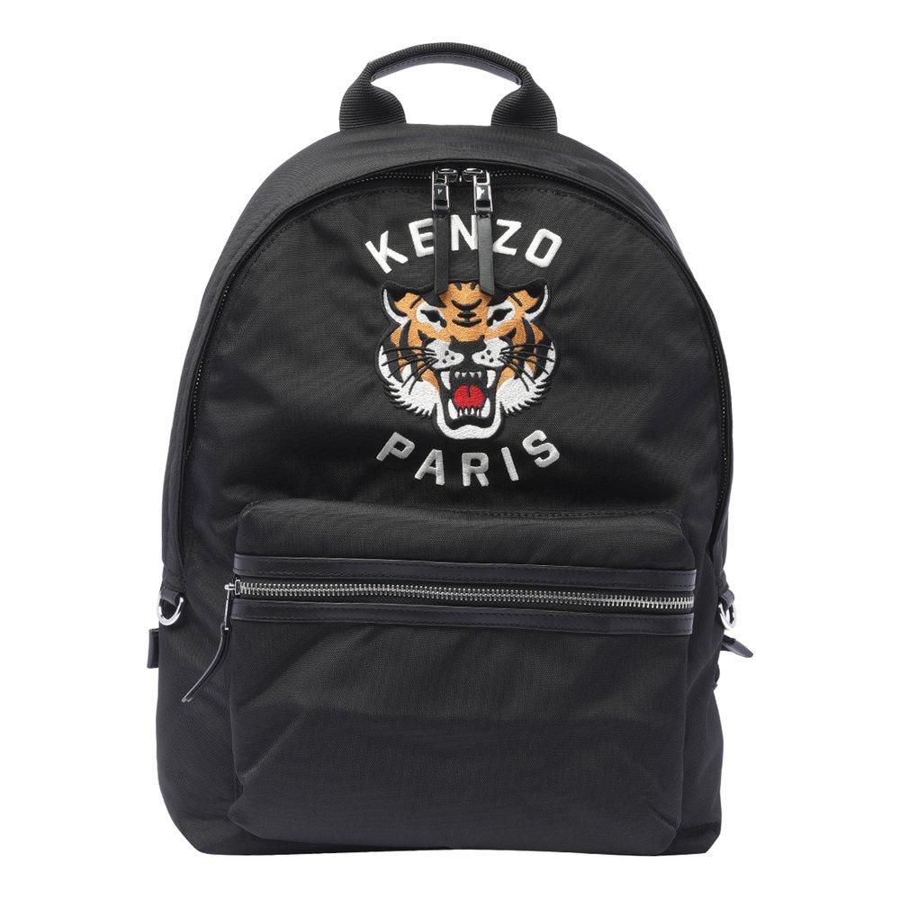Kenzo Logo Embroidered Zip-Up Backpack