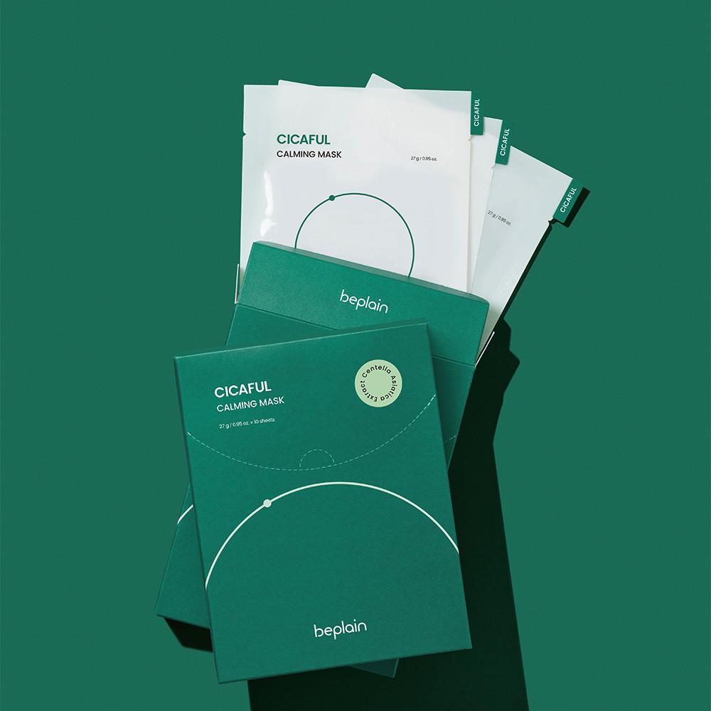 비플레인 시카풀 카밍 마스크 10매, 1개 / 병풀 수분 진정 마스크팩