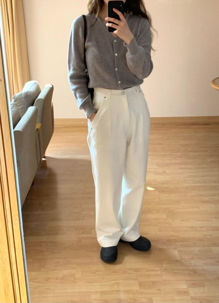 [fl lanel] 플라넬 안도 코튼 팬츠 핀턱 일자 바지 (2color)