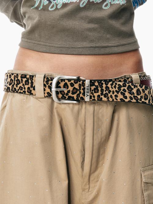 YEEL STUDDED BELT LEOPARD