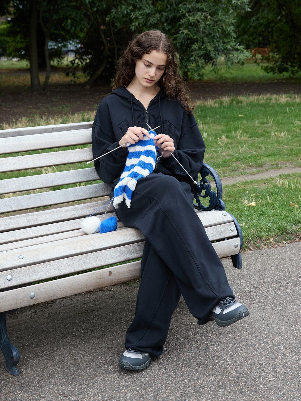 Washed Loose Fit Sweatpants_Black