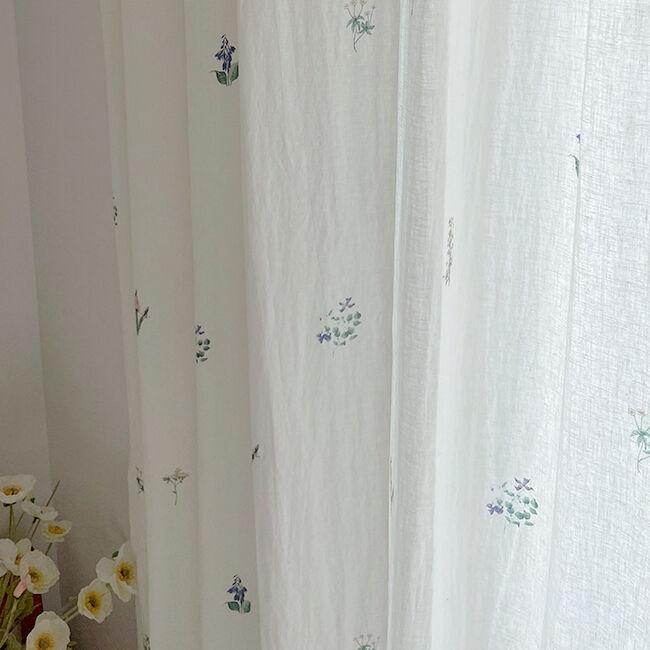 들꽃 거실 빈티지 꽃무늬 커튼