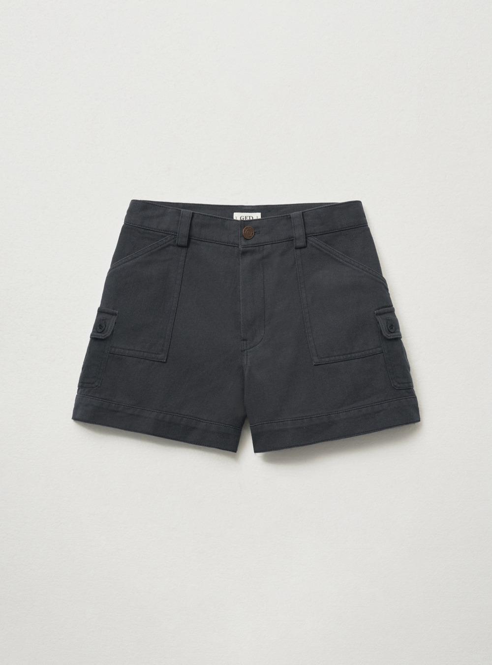 WASHED CARGO SHORTS - CHARCOAL