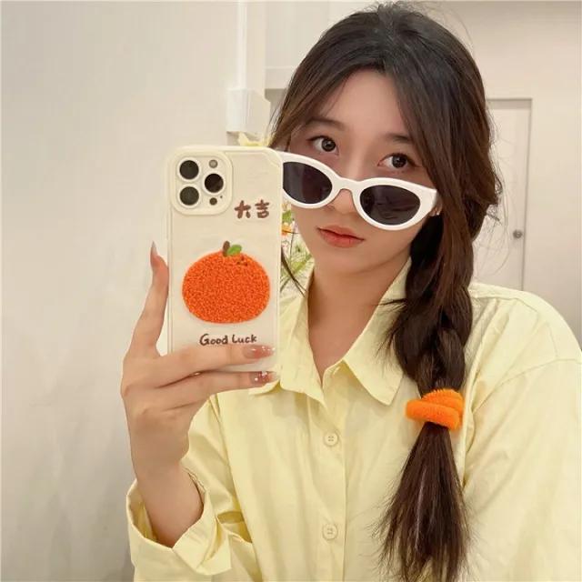 제주 오렌지 귤 일본 감성 자수 아이폰 케이스