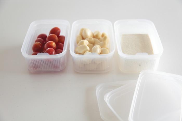 채반 포함 직사각 냉장고 용기 600ml