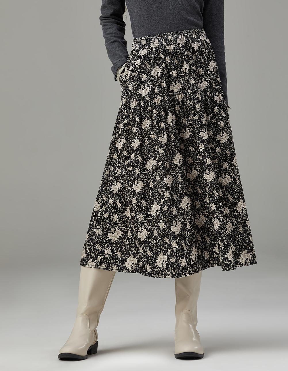 [Thursday Island]_T258MSK248W_코듀로이 셔링 스커트