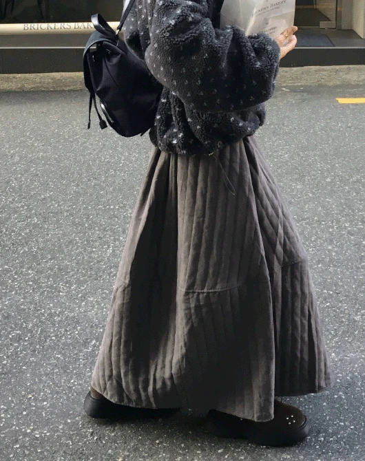 *주문폭주*추천! 오믈레 누빔 벌룬 롱 스커트 (3color)