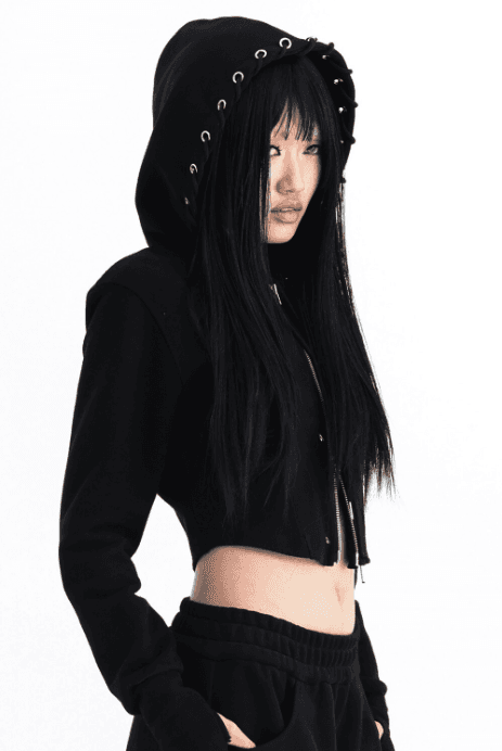 tie me up hoodie zip-up