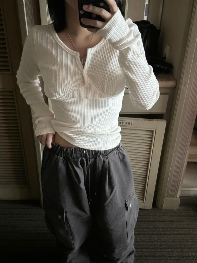 에보 버튼 티 [2color]