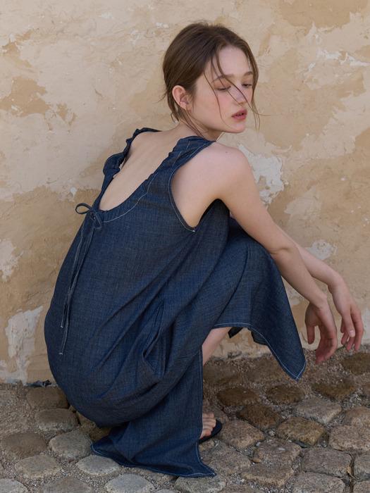 소프 맥시 데님 원피스 딥블루 VW493