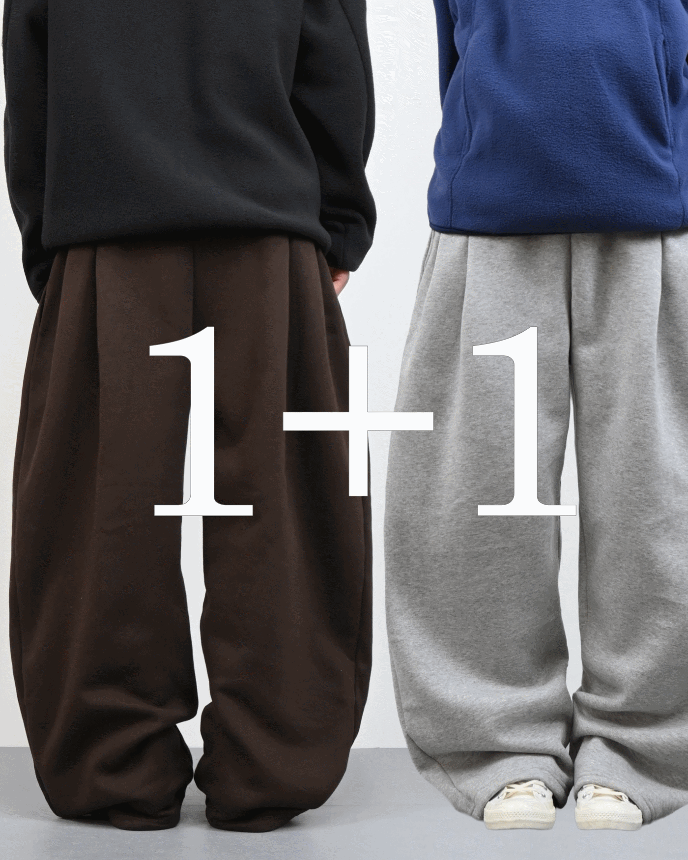 [1+1] (기모) keyring tuck sweat pants