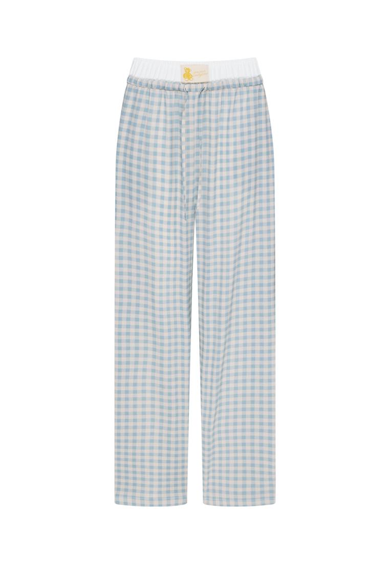 CHECK BANDING PANTS_BLUE GREY