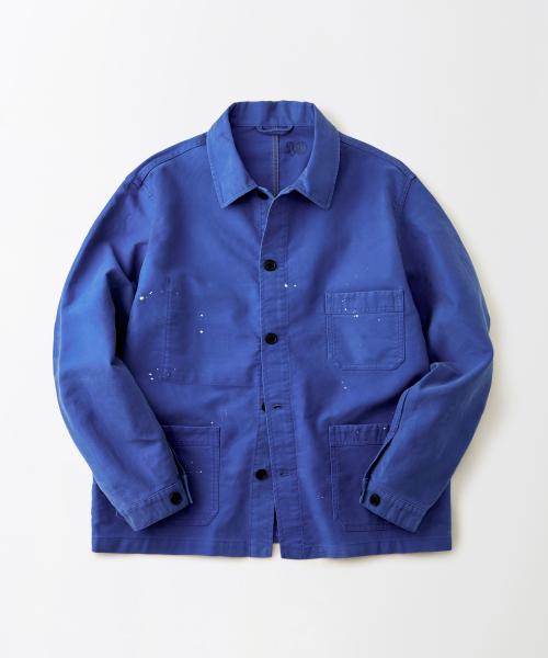 MOLESKIN FRENCH WORK JACKET_DIRTY BLUE