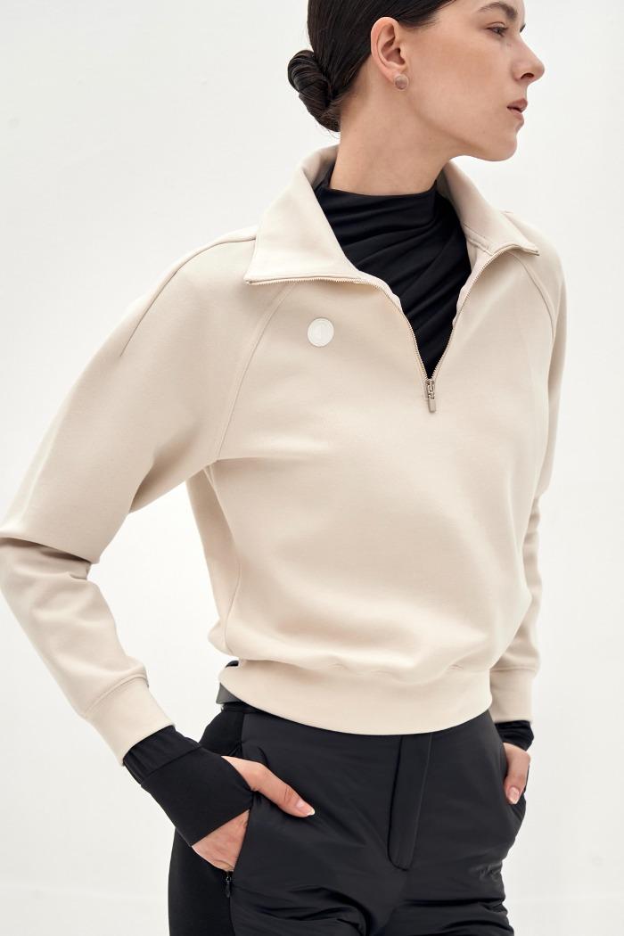 에어리 라운드 하프집업_크림