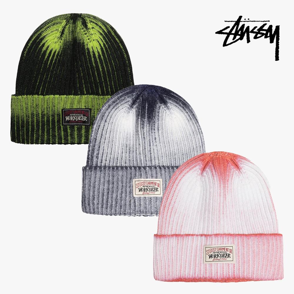 스투시 비니 워크기어 스프레이 커브 모자 라임 네이비 오렌지 3컬러