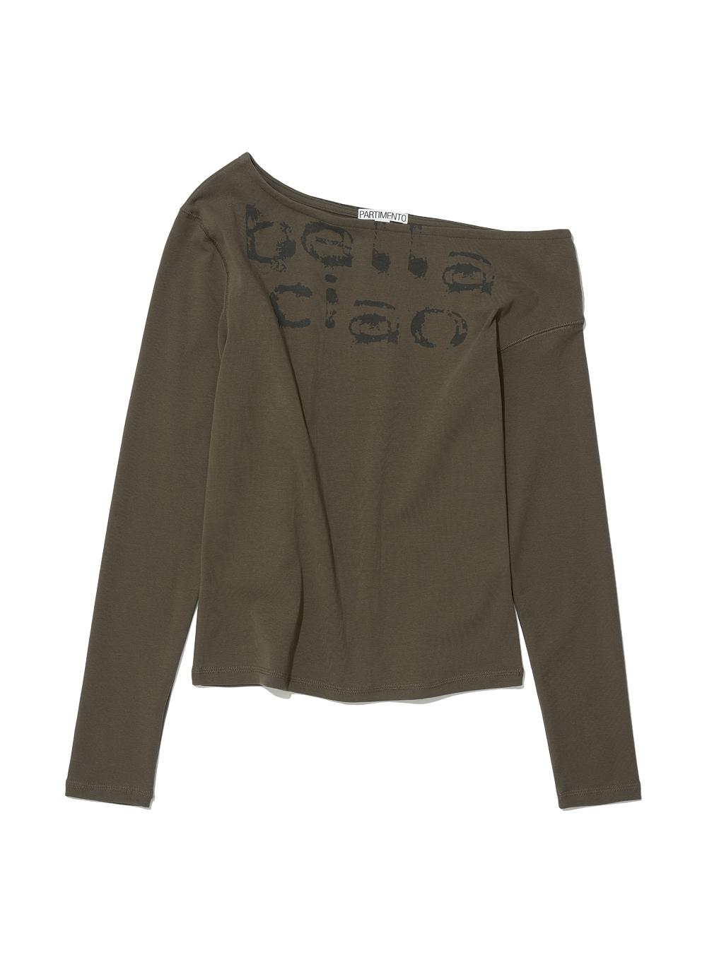 [WOMEN] CIAO BELLA 76 UNBALANCED LONG SLEEVE TEE_BROWN